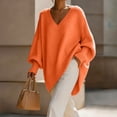 thumbnail image 4 of SeekIslan Women's Sweaters with V Neck Long Sleeve Loose Knit Poncho Pullover, 4 of 7