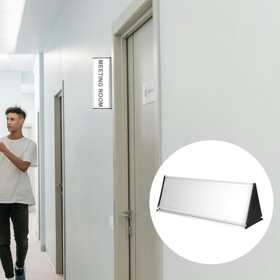 FOMIYES Aluminum Alloy Blank Door Sign for Wall Display Silver Customizable Name Plate for Home Office 3.5