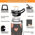 thumbnail image 4 of Hearts and Hot Air Balloons Sports Water Bottle Portable Travel Mug 32oz BPA Free Leak Proof Straw Transparent Tritan for Gym Yoga Cycling Camping, 4 of 7