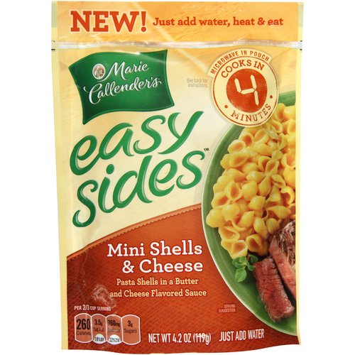 Marie Callenders Easy Sides Mini Shells Cheese 4 2 Oz Walmart Com Walmart Com