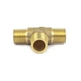 thumbnail image 3 of Unique Bargains 2 Pcs Brass 1/4BSP Thread Equal 3 Way T Shaped Tee Connectors Adapters, 3 of 4