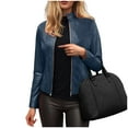 thumbnail image 5 of adviicd Women's Trendy Faux Leather Long Sleeve Jackets Motorcycle Outwear Casual Fit Zip Up Coats for Fall Winter (Dark Blue, 4XL), 5 of 6