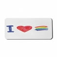 thumbnail image 1 of Pride Computer Mouse Pad, Display of I Love Pride Theme with Watercolor Heart Rainbow Flag Grunge, Rectangle Non-Slip Rubber Mousepad X-Large, 35" x 15" Gaming Size, Multicolor, by Ambesonne, 1 of 2