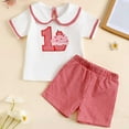 thumbnail image 4 of Newborn Infant Baby Girls Clothes Summer Short Sleeve Romper Sunflower Shorts Pants Outfits Set&nbsp; Girls Summer Set 6-18 Months,12-18 Months, 4 of 9