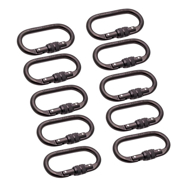 10pcs Escalada en roca Forma ovalada 25KN Tornillo de bloqueo Mosquetón Gancho para exteriores