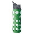 thumbnail image 2 of LifeFactory 22oz Glass Water Bottle With Silicone Sleeves & Straw Cap, Green, 2 of 2
