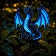 thumbnail image 6 of Outdoor Solar LED Dragon Statue Lamp, Translucent Luminous Blue Wing Gothic Dragon Ground Stake, Resin Yard Decor for Halloween Fall Party Lawn Garden Walkway Graveyard Arrangement, 6 of 7
