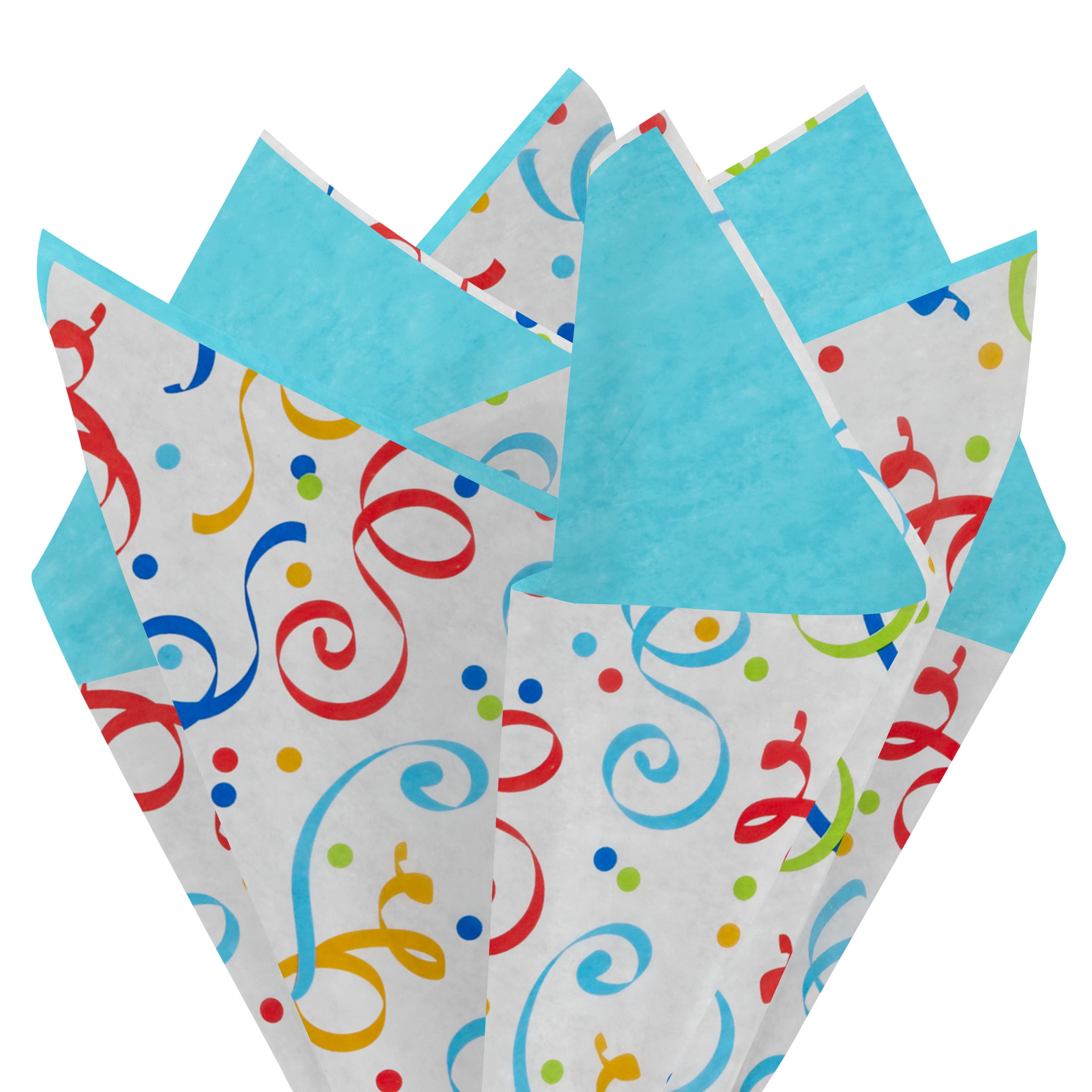 Hallmark 2-Pack Tissue Paper (Aqua and Colorful Streamers) 6 sheets