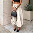 thumbnail image 2 of Palazzo Pants for Women Wide Leg Flowy Baggy Balloon Pants Women Elastic High Waist Pleated Barrel Harem Pants Beach Vacation Lantern Joggers White M, 2 of 10
