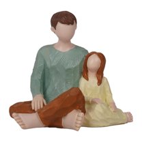 Baoblaze Christmas Statue Artwork Resin Figurine for Desktop Housewarming Living Room Father and Daughter