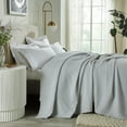 thumbnail image 3 of Better Trends All Season Full/Queen Size Blanket 100% Cotton Waffle Weave Blanket for Couch Lightweight & Breathable, Soft Blanket (90"x 90") Light Gray Janiya Collection, 3 of 4