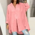 thumbnail image 2 of biudgviw Womens Fashion Shirts Loose Collared Long Sleeve Basic Tops Louneg Solid Color Buttons down Blouses, 2 of 6