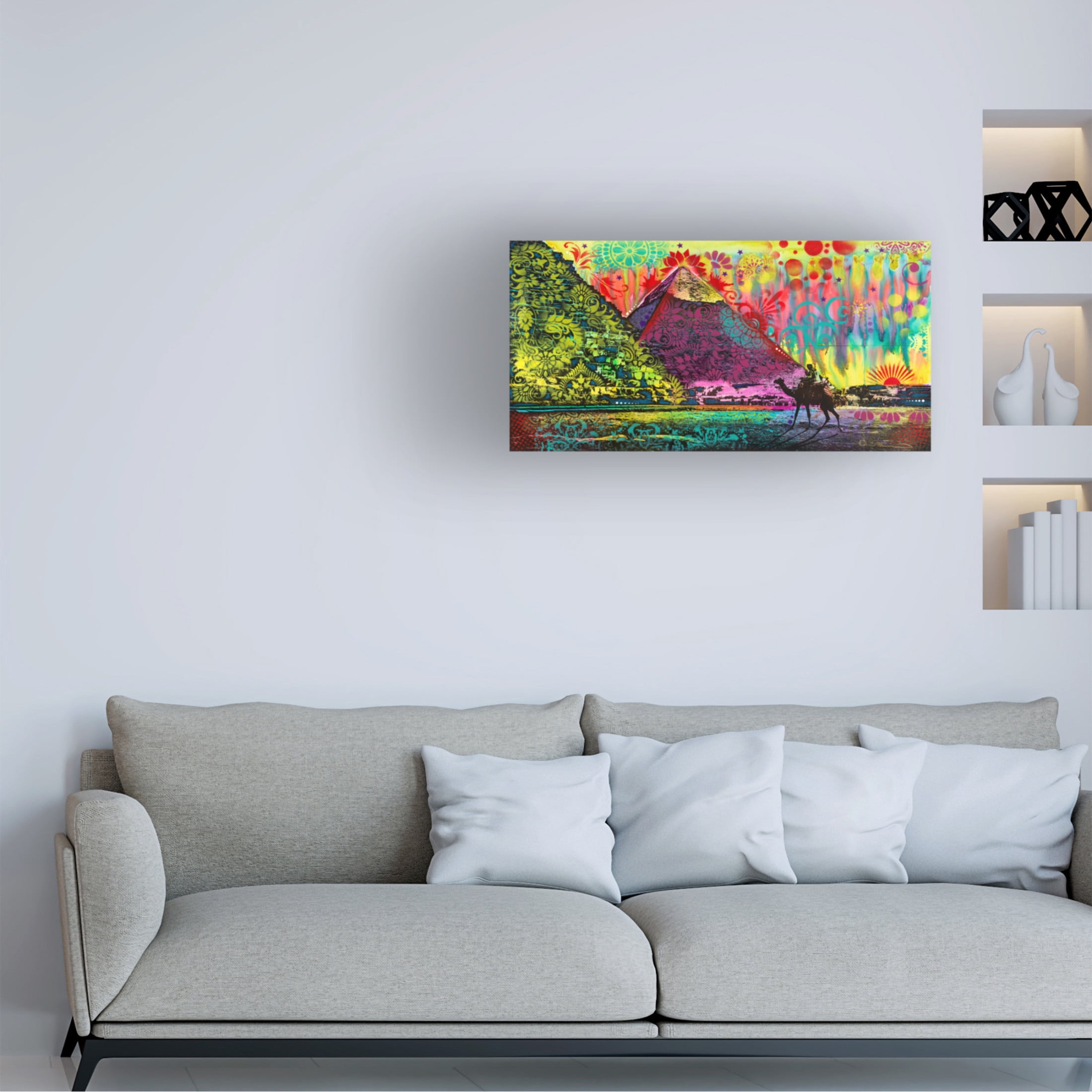Canvas Wall Art - Dean Russo 'Sunset at Cheops' Wall Art for Living Room, Bedroom, or Office Décor by Trademark Fine Art - 19 x 10 Inches