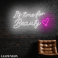thumbnail image 2 of Glowneon It's Time For Beauty Wall Neon Light, Beauty Spa Salon Decor, 2 of 5
