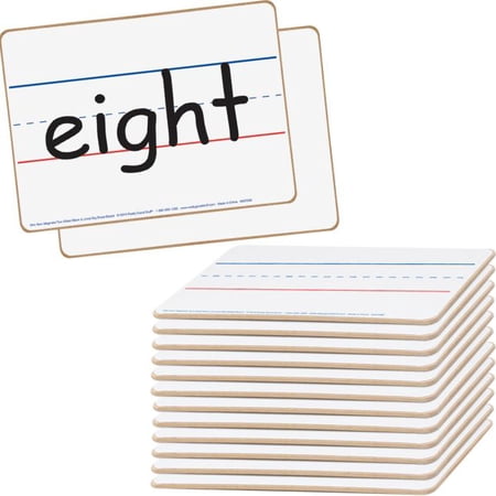 Really Good Stuff Mini Non-Magnetic 9 x 6 2-Sided Blank And Lined Dry Erase Boards - Set Of 12