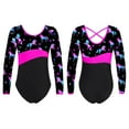 thumbnail image 5 of iiniim Kids Girls Long Sleeves Ballet Leotard Junior Criss Cross Back Gymnastics Dance Bodysuit Size 4-16 A Night Pegasus 6, 5 of 6