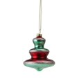 thumbnail image 2 of Northlight 3.5" Retro Striped Finial Glass Christmas Ornament - Red/Green, 2 of 2