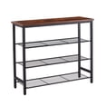 thumbnail image 4 of DEALTOPS Industrial Metal 4-Tier Shoe Rack, Shoe Storage Shelf Hold Around 12-Pair Shoes, Brown, 4 of 8