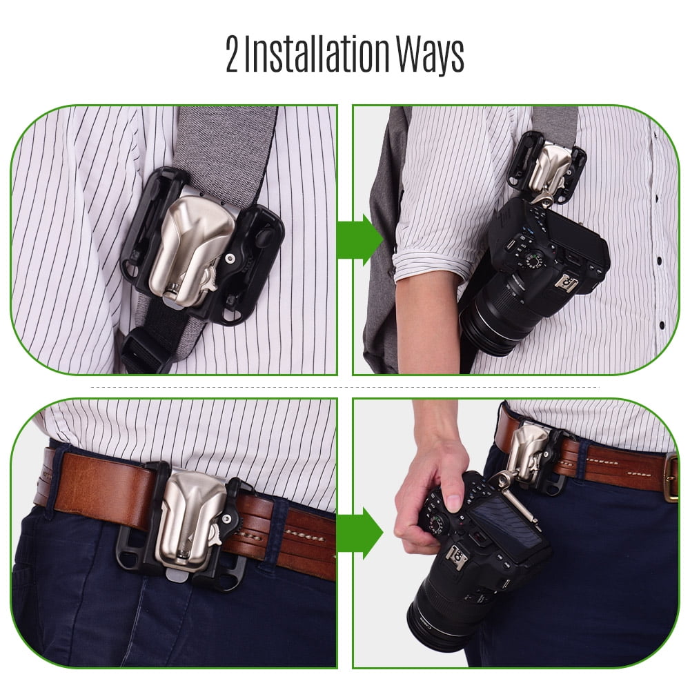 Anself Camera Belt Holster Mount Waist Clip Holder Hanger With Quick Release Plate 1 4 Inch Screw For Canon Nikon Sony Olympus Dslr Cameras Black
