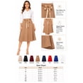 thumbnail image 6 of Women's Solid Vintage High Waist A-Line Midi Skirt with Bow Tie Belt, 6 of 6