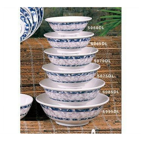 Thunder Group 12-Pack Blue Dragon Rimless Bowl, 9-3/4-Inch Diameter, Blue