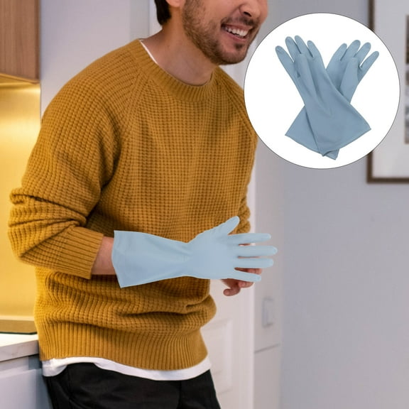 SEWCHICS Reusuable Cleaning Gloves Sky-Blue For Women Food Handling 4 Pairs