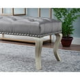 thumbnail image 3 of Roundhill Furniture Decor Maxem Fabric Upholstered Bench with Nailhead Champagne, 3 of 15