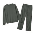 thumbnail image 7 of ClodeEU Women 2 Piece Tracksuit Matching Outfit ,Crew Neck Long Sleeve Sweatshirt and Drawstring Wide Leg Pants Dark Gray,Women's Plus M, 7 of 7