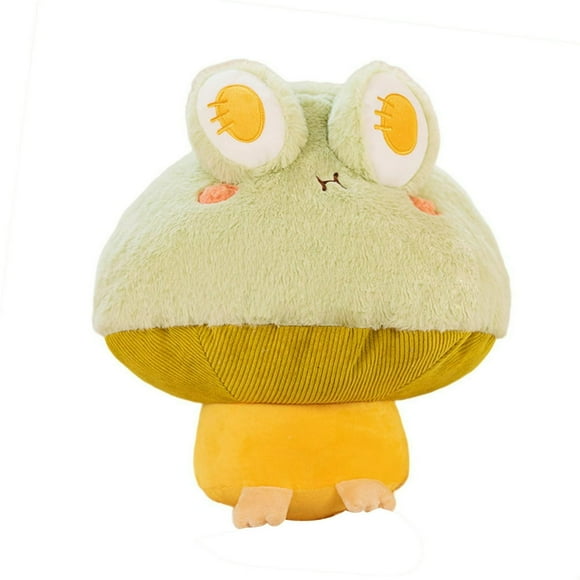 Plush Frog Doll Soft PP Cotton Filling Cute Charm Mushroom Frog Plushies Companion Throw Pillow Stuffed Animal Doll Toy Cartoon Frog Keychain Birthday Gift