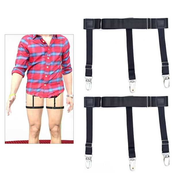 Camisa Stays Tirantes para Piernas Soportes Elásticos Ajustables Macarena Hombres Mujeres - Un A