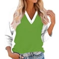 thumbnail image 2 of Hearthz Womens Raglan Shirts 3/4 Sleeve V Neck Baseball Jersey Color Block Women Summer Tops Fall Ladies Tops and Blouses, 2 of 7