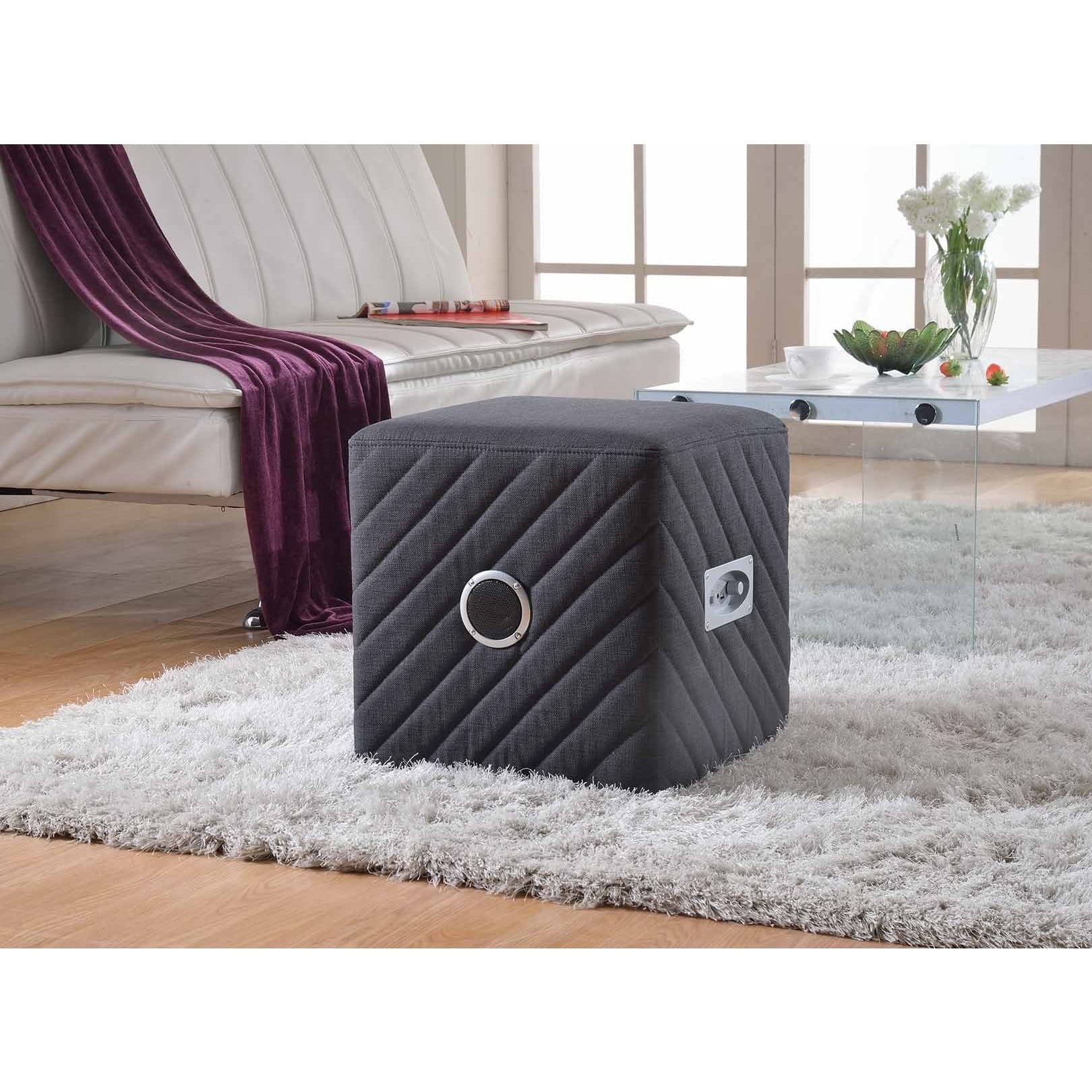 US Pride Furniture Caitlin Ottoman with Built-in Bluetooth Speaker