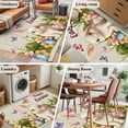thumbnail image 5 of Area Rug for Living Room, Happy Easter Non-Slip Indoor Large Carpet for Bedroom/Dining Room, Bunny Eggs Spring Flowers Butterfly Wooden Grain Washable Low-Profile Floor Runner Rugs - 4 x 6 Ft, 5 of 8