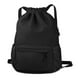 thumbnail image 1 of Mochila con CordóN con CordóN Mochila Deportiva Bolsa de Gimnasio con Bolsillo Lateral para Mujeres Hombres Negro, 1 of 5