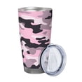 thumbnail image 2 of 20oz Car Cup Three-Piece Set Of Single Silver Edge No Smell Easy To Carry Heat Preservation For Daily Car Sports Travel Texture Military Camouflage Pattern Abstract Pink_4, 2 of 8