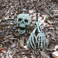 thumbnail image 4 of Decoración de calavera de esqueleto, 3 piezas creativas Decoración de Halloween Halloween gris enterrado Esqueleto de vida Calavera Jardín Patio Césped Decoraciones Sincero  Hogar, 4 of 7