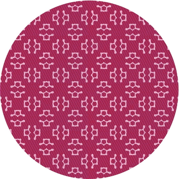 Ahgly Company Indoor Round Patterned Raspberry Red Area Rugs, 5' Round