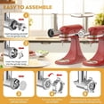 thumbnail image 3 of Meat Grinder & Stainless Steel Slicer Shredder Attachment for KitchenAid Stand Mixer, Meat Grinder Attachment with Sausage Stuffing Set and Cheese Grater, For KitchenAid Mixer Attachments, 3 of 7