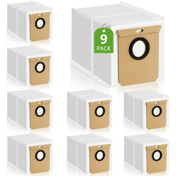 9 Pack Compatible with Eufy Replacement Dust Bags for Eufy 2.5L L60/L50 Series with Self-Empty Station, White