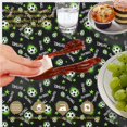 thumbnail image 6 of Football and Star Black Pattern Round Tablecloth 70"x70", Wrinkle Resistant Wipeable Table Cover for Kitchen Dining Room Picnic Patio and Party, 6 of 6