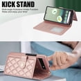 thumbnail image 3 of Case Wallet for Google Pixel 6a, [Wristlet & Crossbody Strap] RFID Blocking 5 Card Slots Stand [Shockproof TPU Shell] PU Leather Magnetic Flip Cover Compatible with Google Pixel 6a, Rosegold, 3 of 9