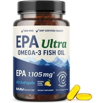 EPA Ultra Omega-3 Fish Oil Softgels with 1,105mg EPA for Heart Health, 60 Count
