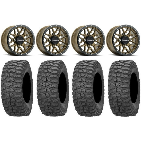 Raceline Krank 14" Wheels Bronze  38mm 32" Rock-A-Billy Tires Polaris RZR XP 1000 / PRO XP / Ranger XP 900/1000