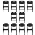 thumbnail image 1 of Set 10 Sillas Plegables Reforzadas 120kg Acero Polietileno Comedor Hogar Eventos Color Negra., 1 of 5
