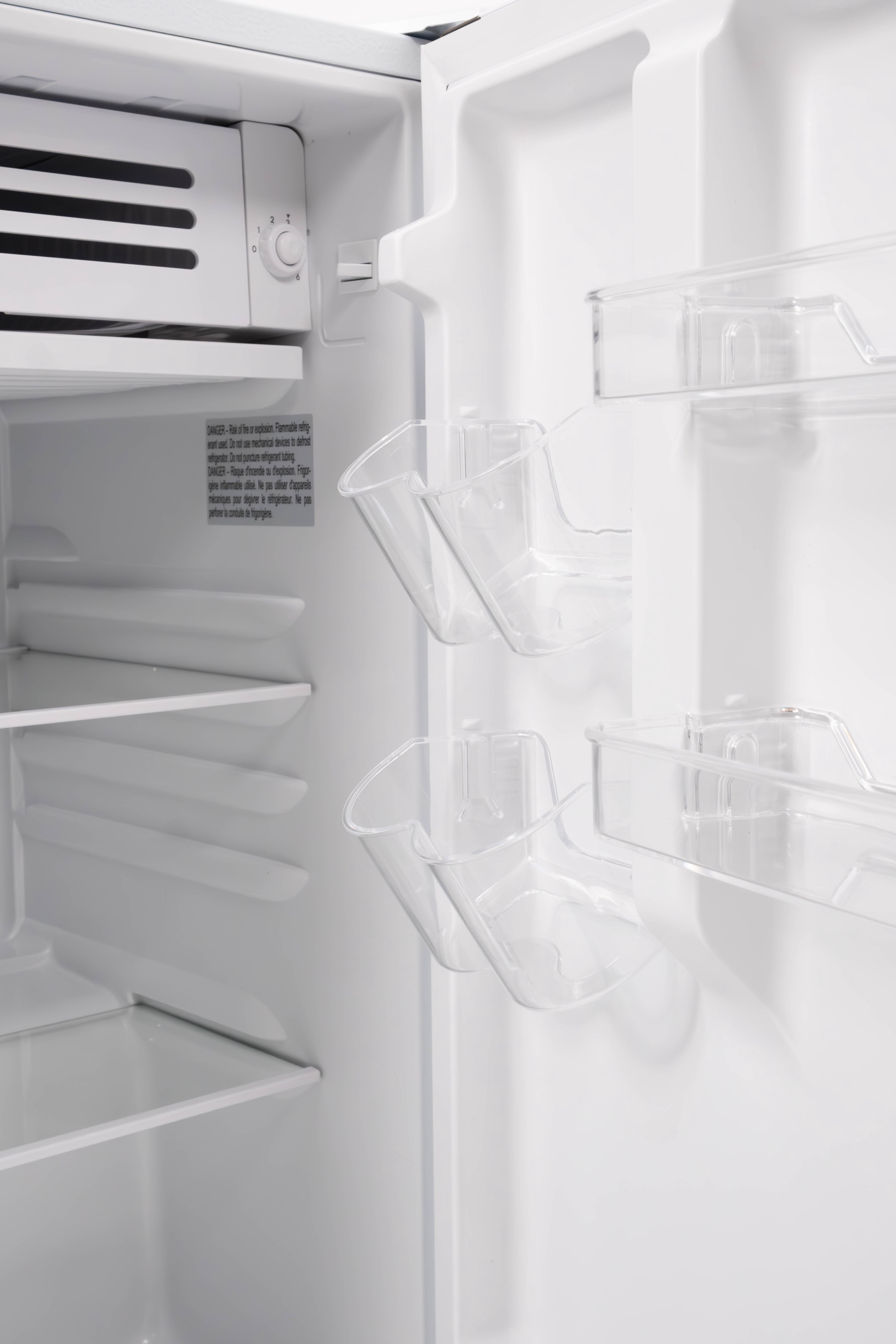Frigidaire 4.5 Cu. ft. Compact Fridge with Chiller Compartment, Mini Fridge for Office, Bedroom, Dorm Room or Cabin, Cotton