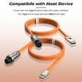 thumbnail image 3 of C04 2 in 1 Custom Coiled USB C Cable for Gaming Keyboard-Detachable Double Sleeve Spiral Cable with 5 Pin Aviator Connector for PS4,Xbox-USB A To Type C&Type C To Type C(1.62+3.28inch)-Orange, 3 of 9