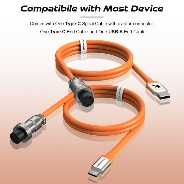 C04 2 in 1 Custom Coiled USB C Cable for Gaming Keyboard C04 2 in 1 Custom Coiled USB C Cable for Gaming Keyboard