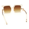 thumbnail image 7 of Womens Bat Wing Oversized Rectangular Plastic Fashion Sunglasses Peach - Brown, 7 of 7