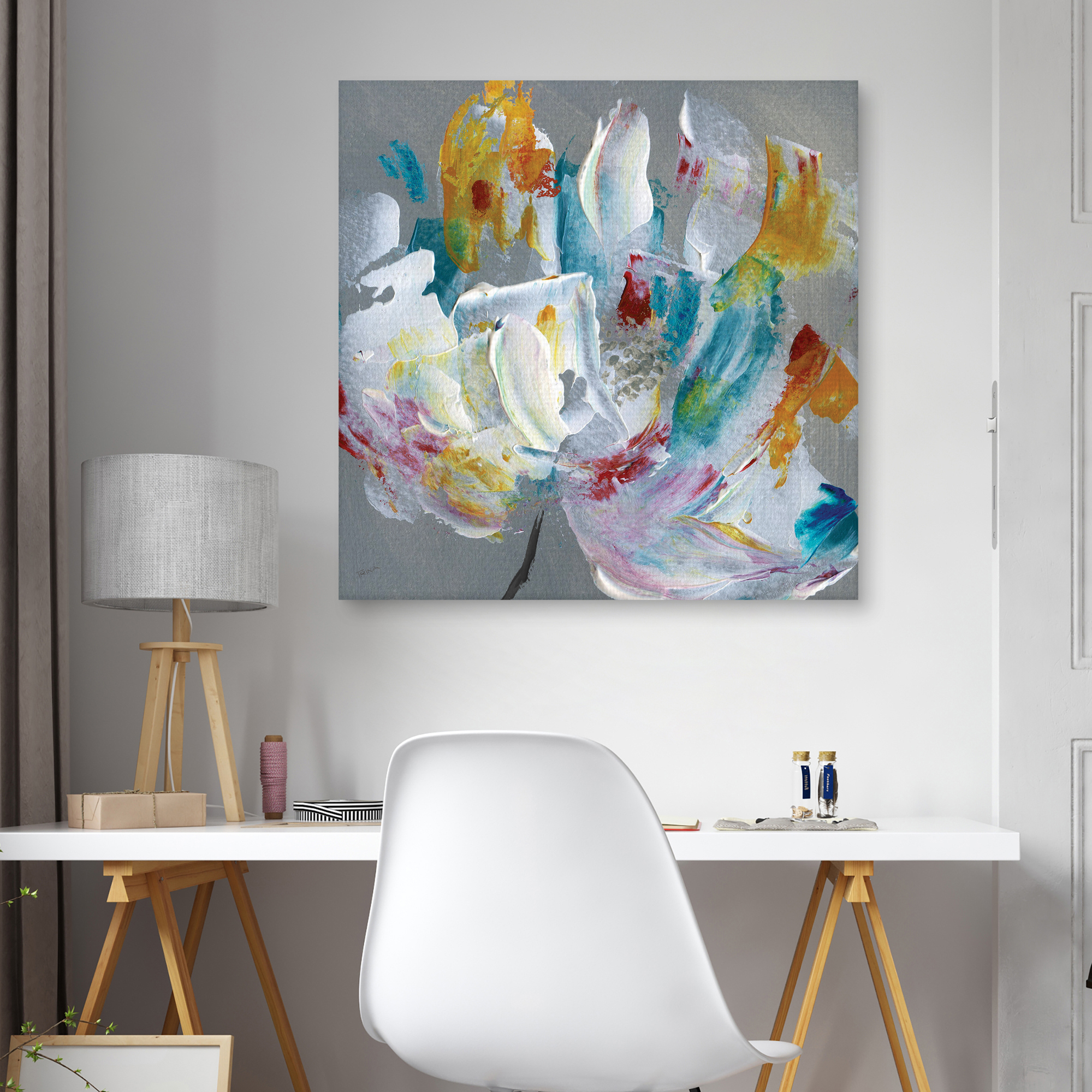 Tye Dye Flower by Katrina Craven Canvas Art Print