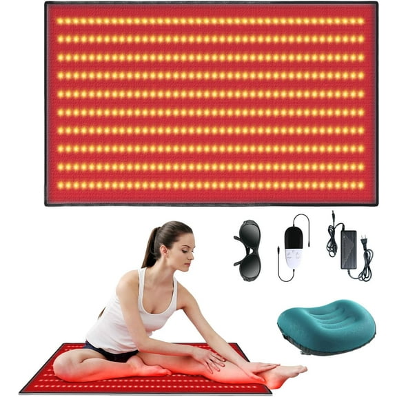 Red Light Therapy Mat,Large 23.60" x 38.00"  400 Dual-Wavelength LEDs (660nm & 850nm), Easy to Carry for Home or Travel Use